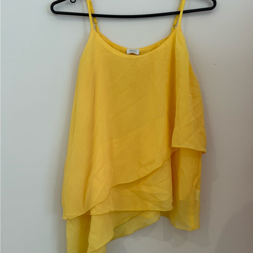 Suzy Shier Yellow Layered Camisole